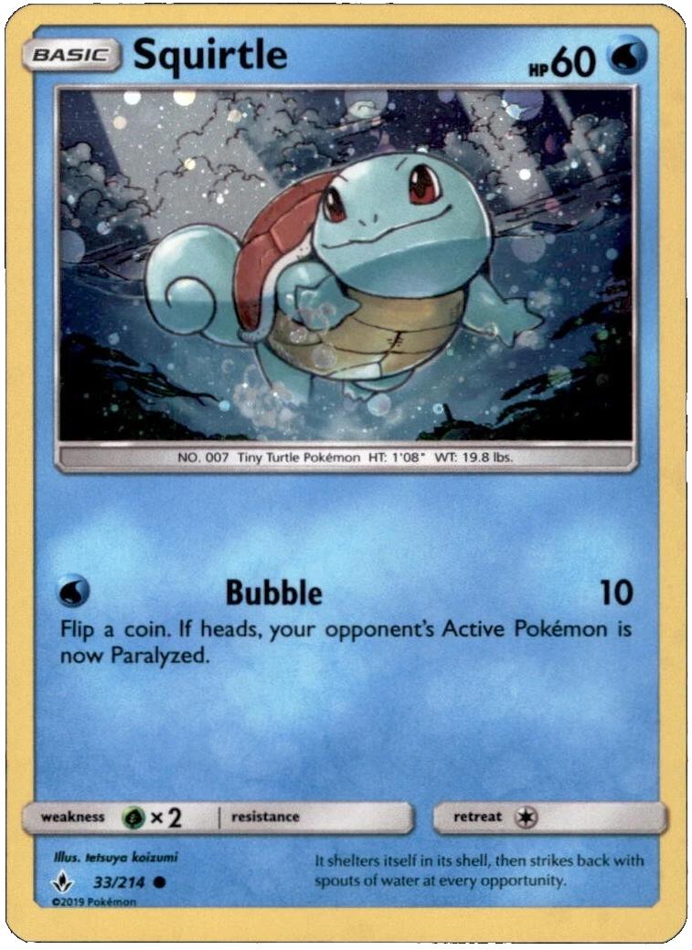 Unbroken Bonds Squirtle [Holo] Pokémon card
